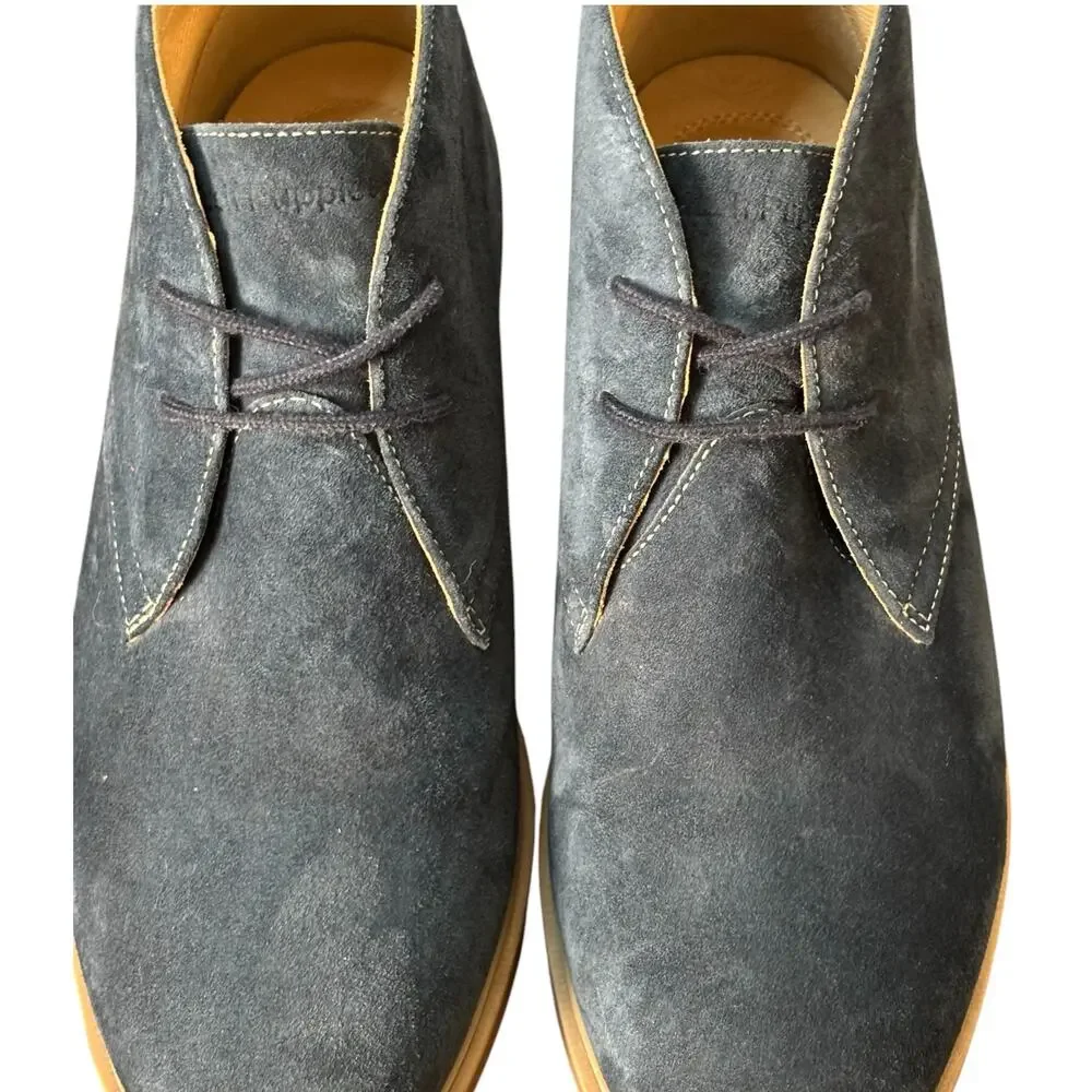 Hush Puppies Bounce Navy Suede Chukka Desert Boots Men’s 9M Comfort Minimalist